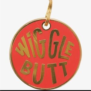 Red and Gold Dog Tag “Wiggle Butt”
